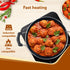 Elegant Non Stick Kadai with Glass Lid, 2.5L Capacity, 24 cm Diameter, Induction & Gas Oven Friendly, 3mm Thick, Riveted Cool Touch Handle, Granite Finish,  PFOA Free, Cooking, Frying, Serving, cookware, Black